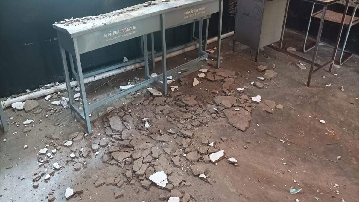 7 students injured after government school roof collapses in Dindigul