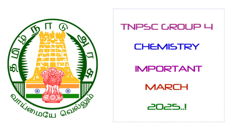 TNPSC Group 4 Chemistry Important Questions Answers March 2025